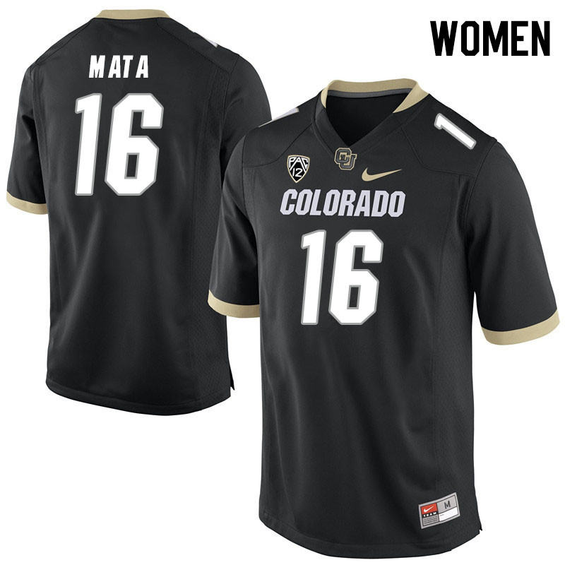Women #16 Alejandro Mata Colorado Buffaloes College Football Jerseys Stitched Sale-Black - Click Image to Close
